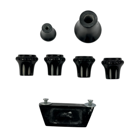 KIT BOTÃO PAINEL C10 PRETO 7 PEÇAS (6)